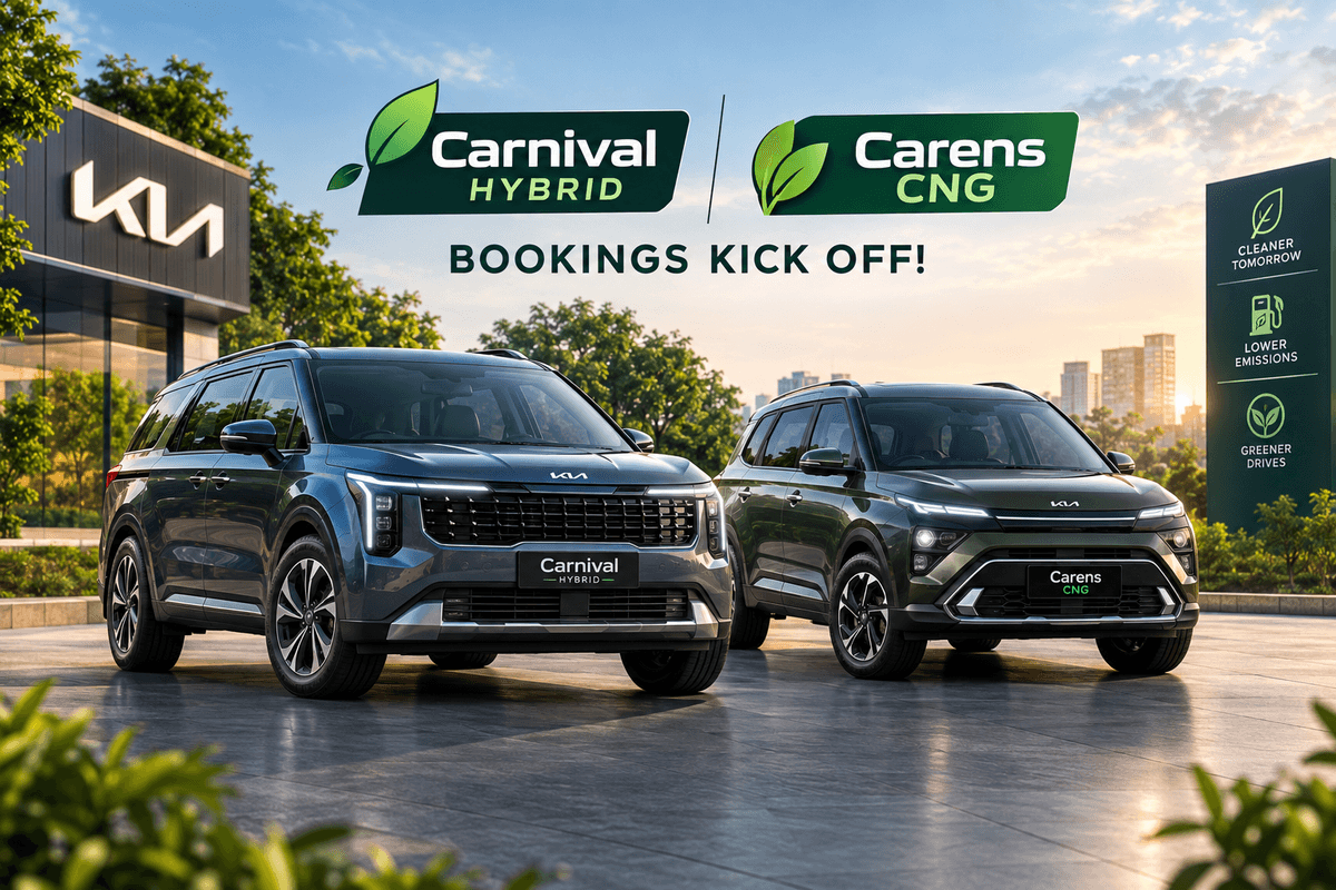 Kia's Green Game: Carnival Hybrid & Carens CNG Bookings Kick Off!
