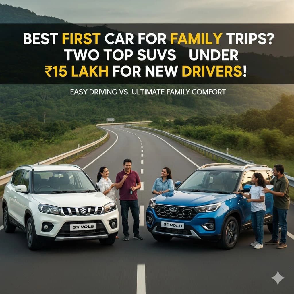 Best First Car for Family Highway Trips? The Top 2 SUVs Under ₹15 Lakh for New Drivers